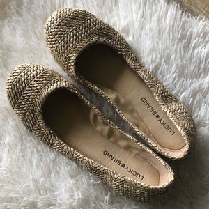 Lucky Brand Emmie Woven Tan Flats